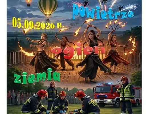 Trzy Żywioły – widowisko łączące pokazy balonów, ognia i ratownictwa w województwie łódzkim