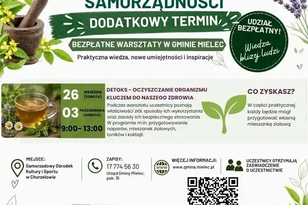 Warsztat „Detoks” w Chorzelowie z dodatkowym terminem – 3 października