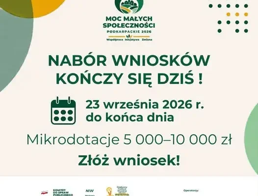 Ostatnia szansa na mikrodotację z „Mocy Podkarpackich Społeczności 2026”