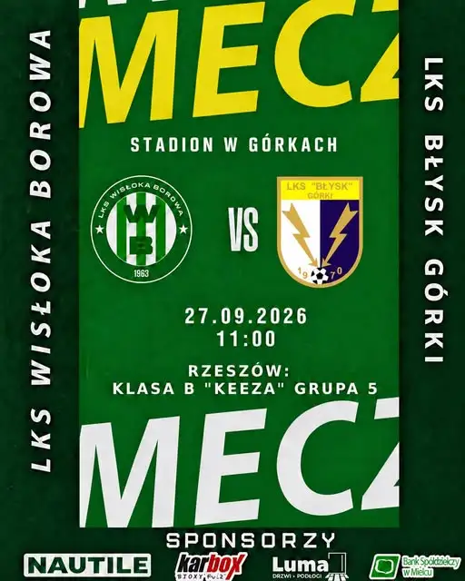 Derby w Górkach: Wisłoka zmierzy się z Błyskiem