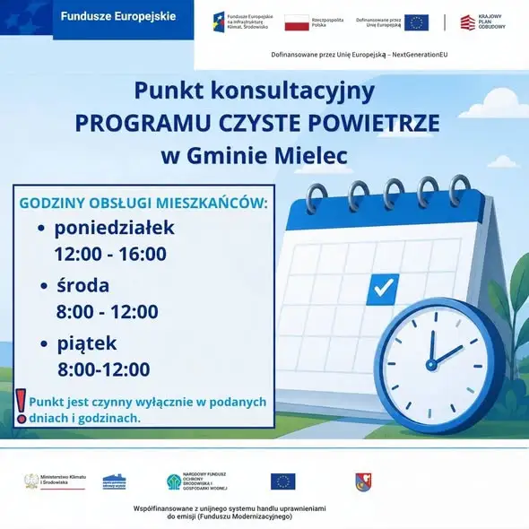 Nowe godziny obsługi Punktu „Czyste Powietrze” w Urzędzie Gminy Mielec