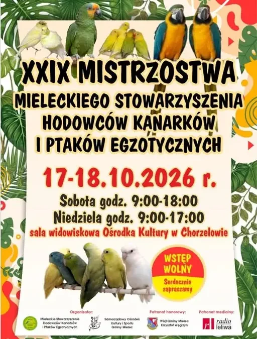 X Jubileuszowa Wystawa Kanarków i Ptaków Egzotycznych w Chorzelowie