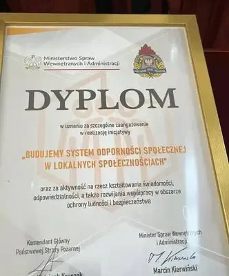 Młodzieżowa Drużyna Pożarnicza z Podkarpacia nagrodzona w konkursie „Budujemy SYSTEM ODPORNOŚCI SPOŁECZNEJ”