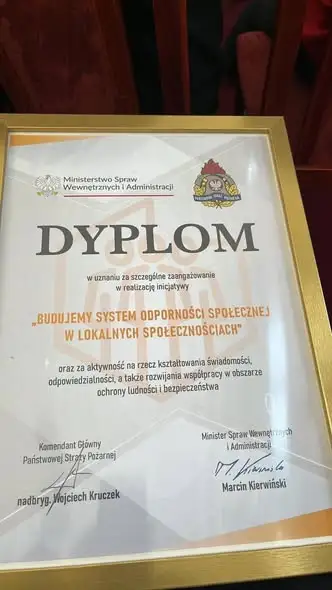 Młodzieżowa Drużyna Pożarnicza z Podkarpacia nagrodzona w konkursie „Budujemy SYSTEM ODPORNOŚCI SPOŁECZNEJ”
