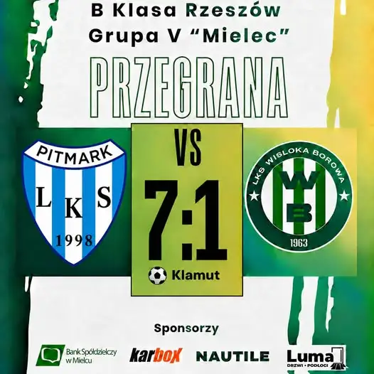 Wisłoka Borowa rozbita w Jaślanach. Kolejna bolesna porażka 1:7