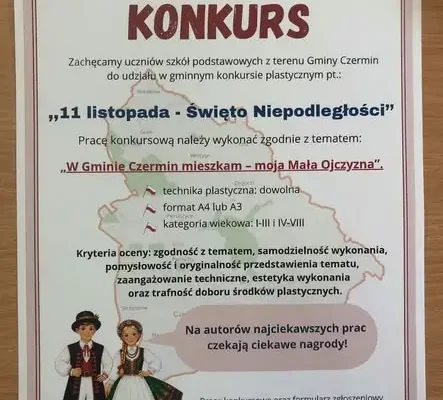 Konkurs plastyczny „11 listopada – Święto Niepodległości” dla uczniów z Gminy Czermin