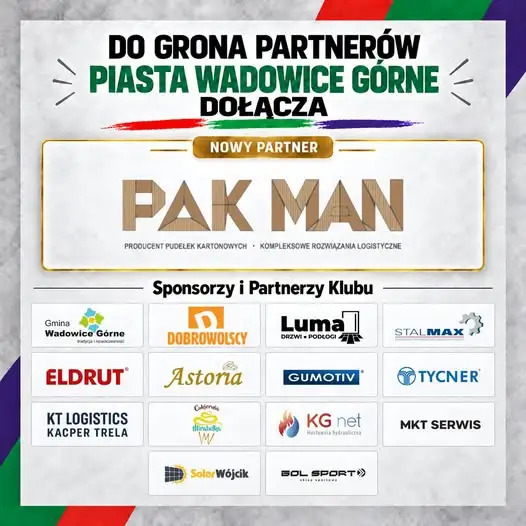 PAKMAN z Mielca nowym partnerem klubu LKS Piast Wadowice Górne