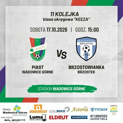 Piast Wadowice Górne podejmie Brzostowiankę Brzostek. Kibice liczą na przełamanie