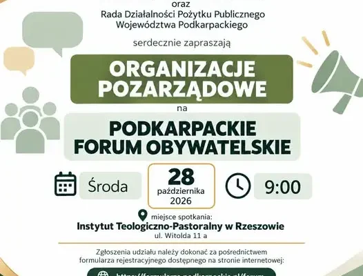 Podkarpackie Forum Obywatelskie w Rzeszowie – zaproszenie dla NGO z gminy Radomyśl Wielki