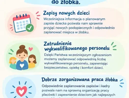 Żłobek „Skarbek” w Złotnikach prosi rodziców o wcześniejsze zgłaszanie zapisów