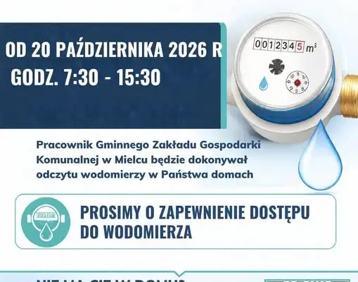 Gminny Zakład Gospodarki Komunalnej w Mielcu odczytuje wodomierze w Bożej Woli, Goleszowie i Rydzowie
