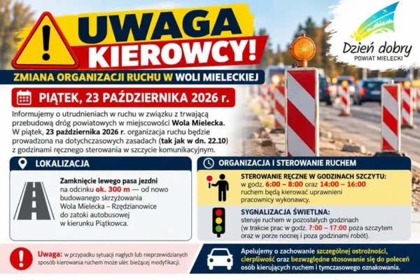 Utrudnienia w ruchu w Woli Mieleckiej – przebudowa dróg powiatowych