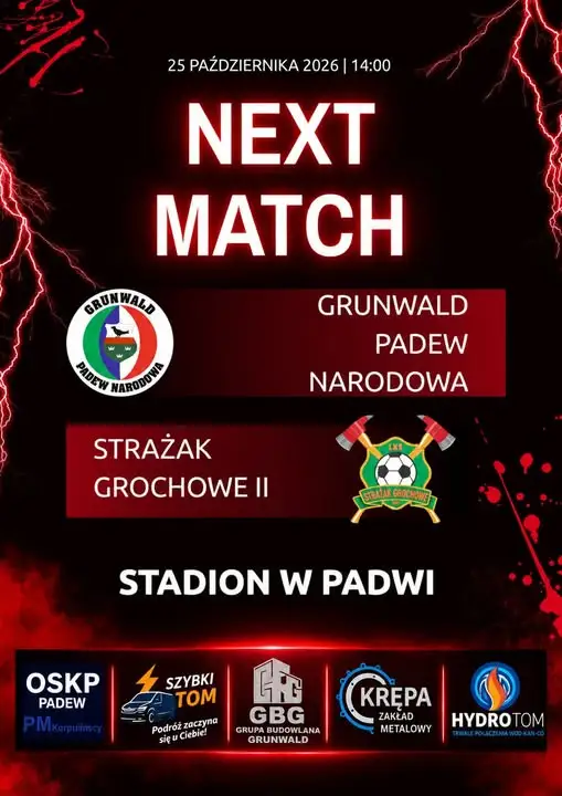 Mecz LUKS Grunwald Padew Narodowa – LKS Strażak Grochowe w niedzielę 25 października