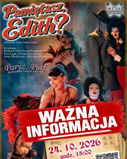 Koncert „Pamiętasz, Edith?” w Przecławiu odwołany
