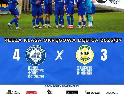 Victoria Czermin wygrywa 4:3 z Interem Gnojnica po golu w doliczonym czasie