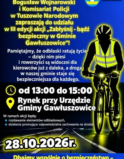 Gawłuszowice: III edycja akcji „Zabłyśnij – bądź bezpieczny” już 28 października