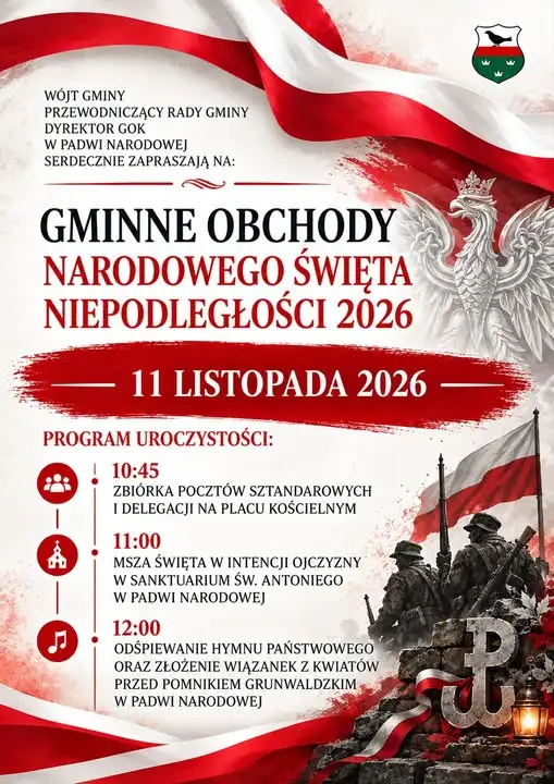 Gminne obchody Święta Niepodległości w Padwi Narodowej – znamy program