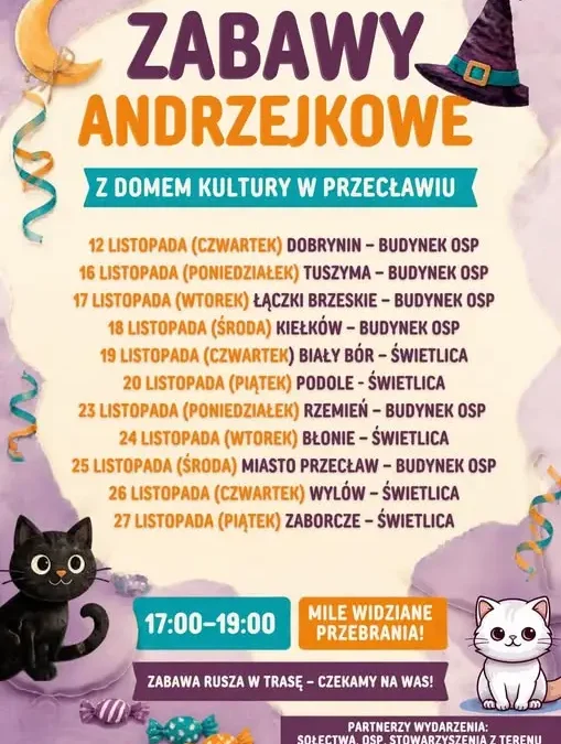 Zabawy Andrzejkowe w gminie Przecław – sprawdź, gdzie się bawić!