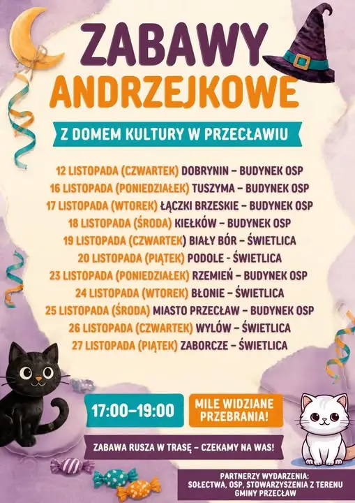 Zabawy Andrzejkowe w gminie Przecław – sprawdź, gdzie się bawić!
